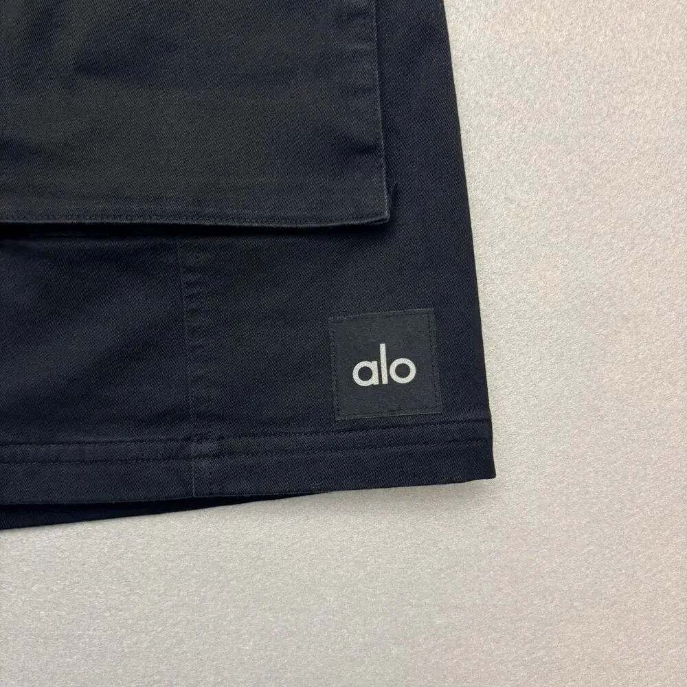 Alo Yoga Night Out Cargo Skirt Black Front Zip Cargo Mini Skirt Size S